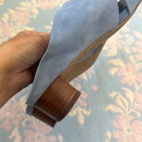 *Ros Hommerson* Blue Suede Slide Sandals Sz 8.5W - Picture 8 of 8